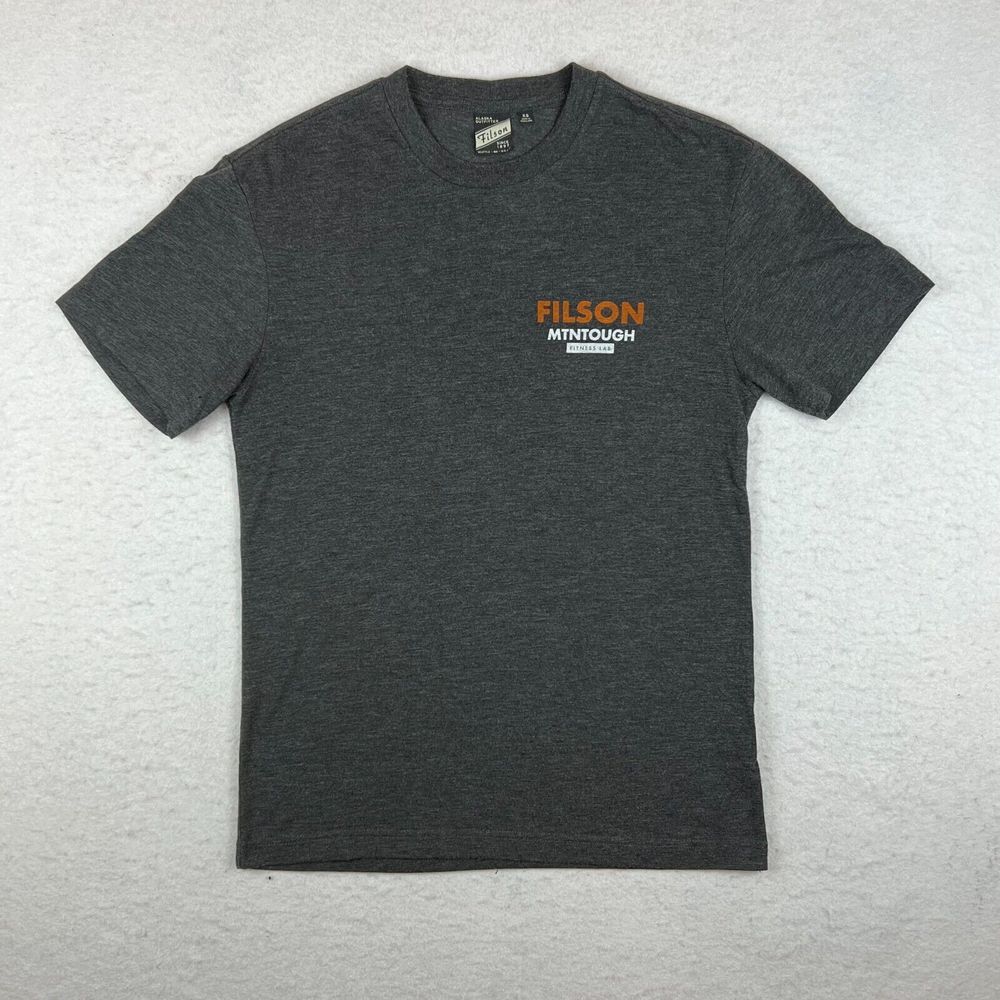 Mens‎ Filson Short Sleeve Gray Mountain Tough Soft Graphic Tee T-Shirt Size XS